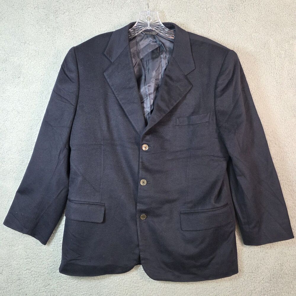Brooks Brothers 100% Cashmere Blazer 43R Blue Sport Coat Jacket Made in USA - Picture 1 of 14